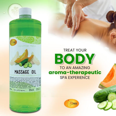 Massage Oil 32oz - Cucumber Melon  | Mani Pedi Body