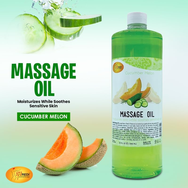 Massage Oil 32oz - Cucumber Melon  | Mani Pedi Body