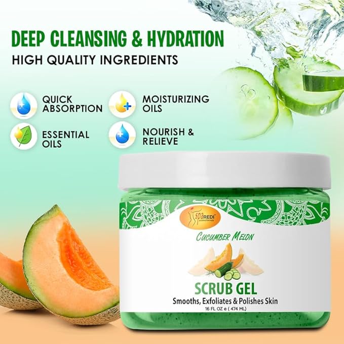 Pedi Scrub Gel 16oz - Cucumber Melon