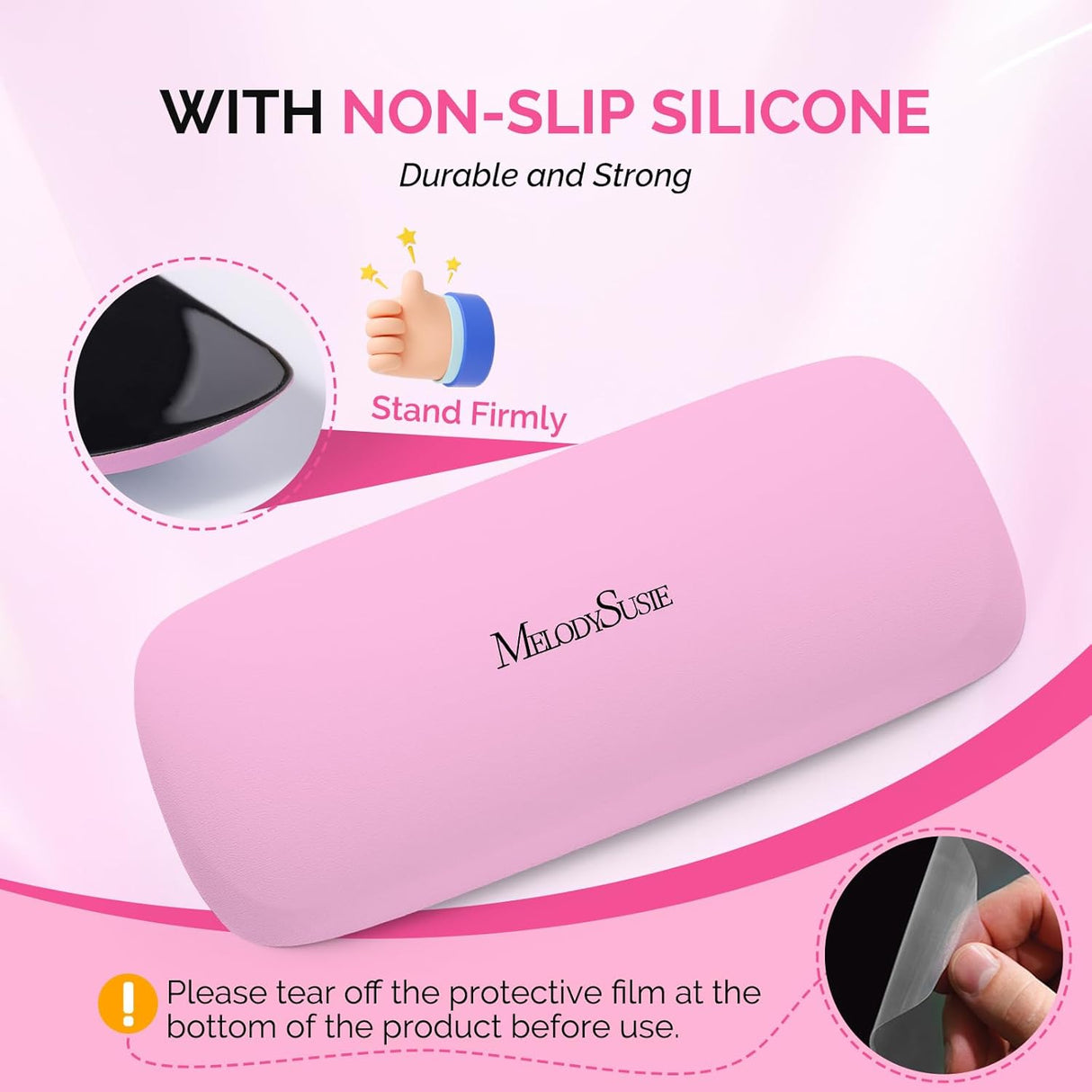 Portable PU Leather Nail Arm Rest - Pink