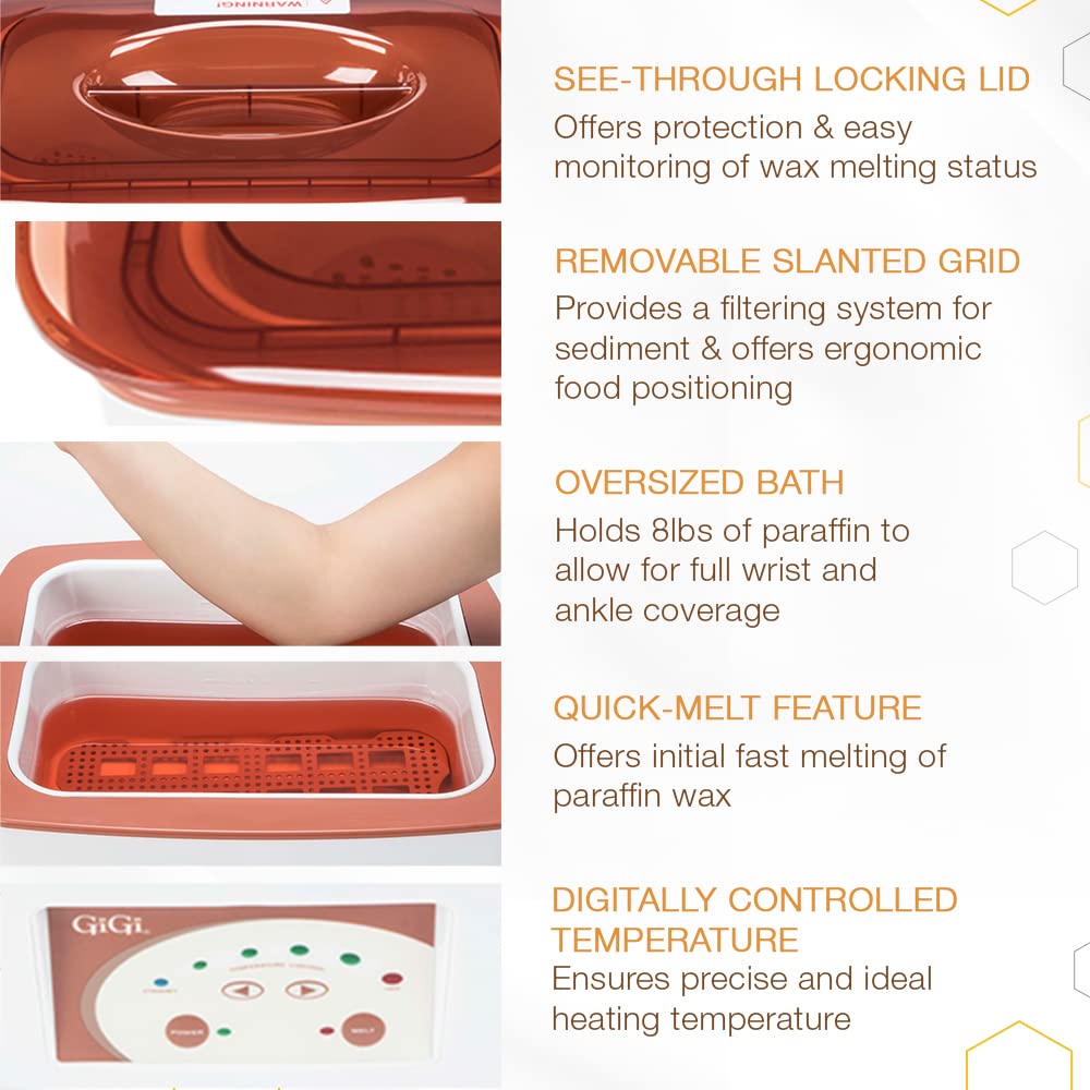 Digital Paraffin Bath with GiGi Peach Paraffin Wax, 6 lbs