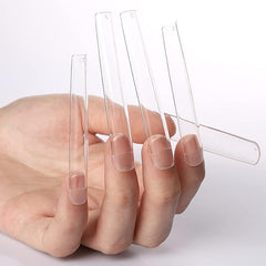 Full Cover 4XL  Square  Nail Tips   Clear / Nail Tips Bag 500pc