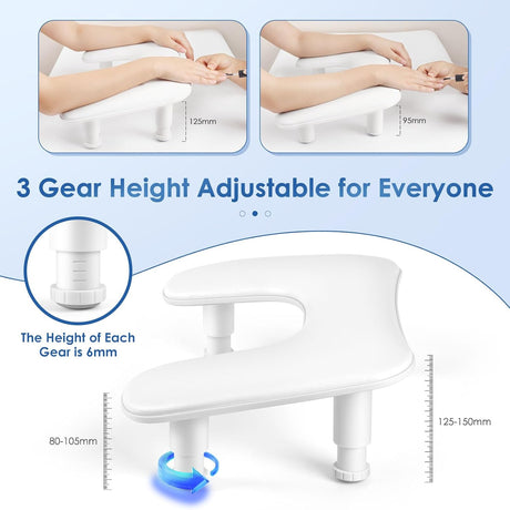 Arm Rest Adjustable Height - White