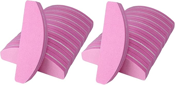 *(20pc) Pack Mini Nail Buffers, Double Sided  100/180 (Pink)