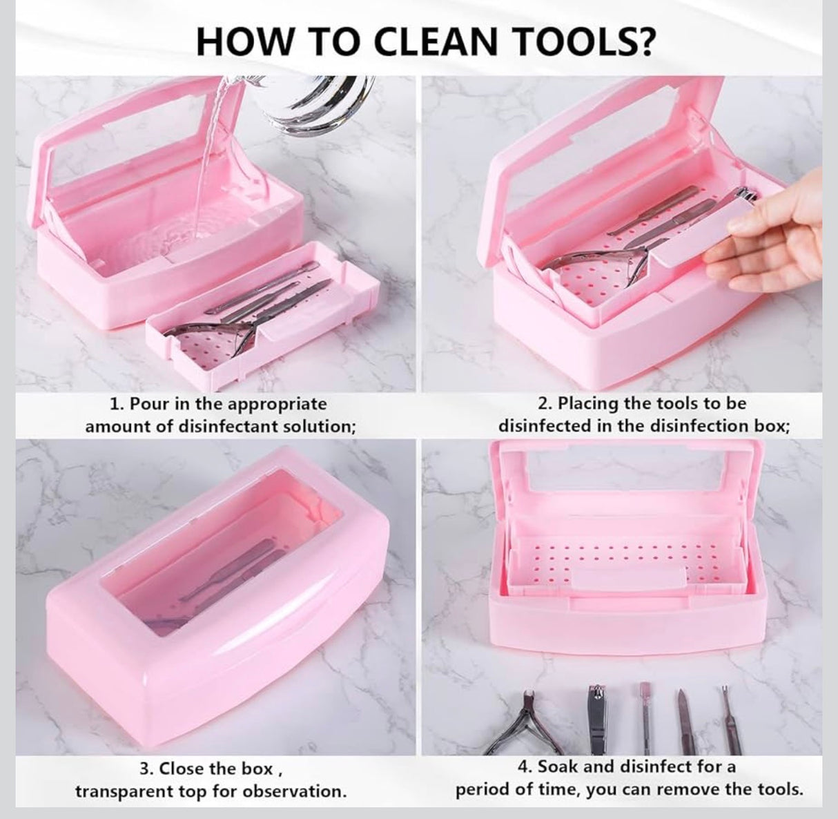 Plastic Sterilizing Tray -Box  Pink