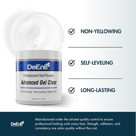 Gel Clear Acrylic Powder – 4 oz