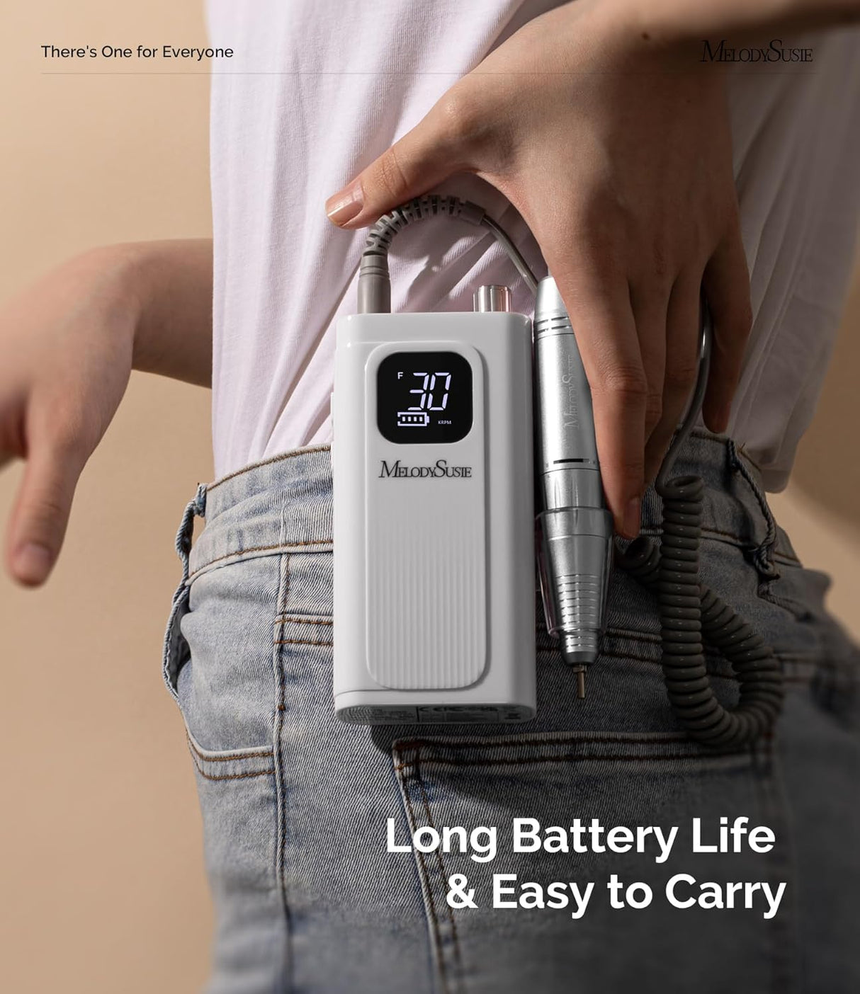 SC300F White Rechargeable Nail Drill 30,000 RPM