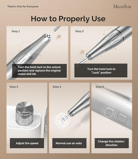 SC300F White Rechargeable Nail Drill 30,000 RPM