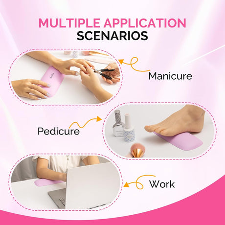 Portable PU Leather Nail Arm Rest - Pink