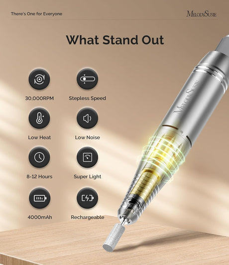 SC300F White Rechargeable Nail Drill 30,000 RPM