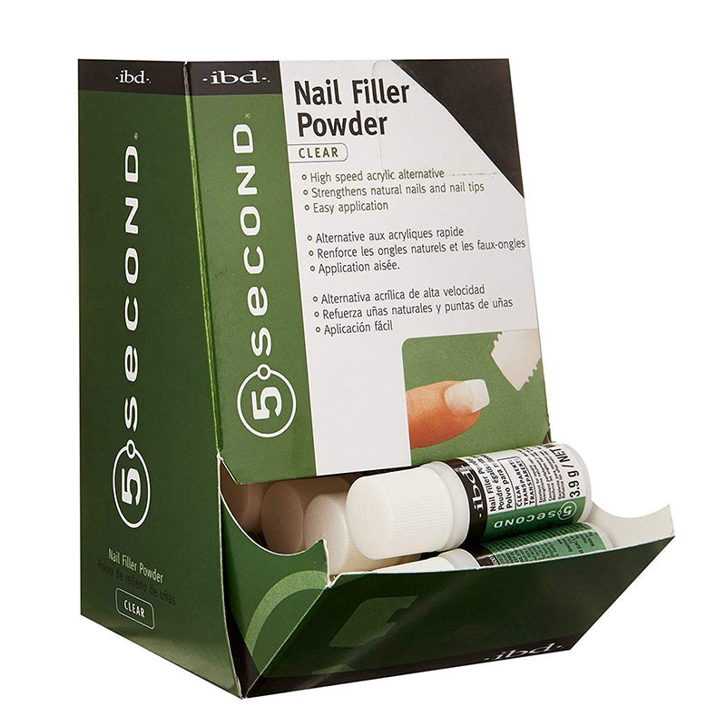*Display 12pc - IBD 5 Second Nail Filler Powder Clear 4gm