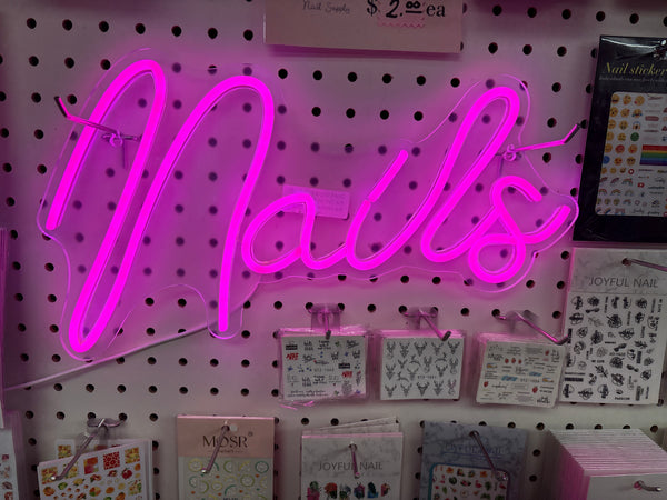Nails Neon Sign - Pink