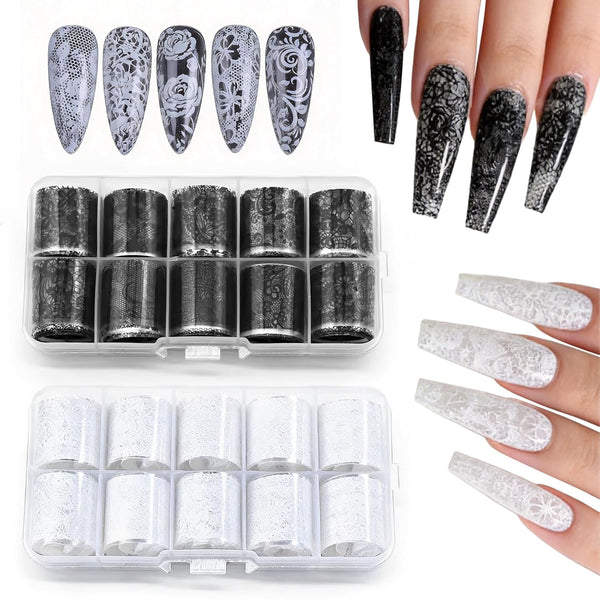 Transfer Nail Foil  Black and White