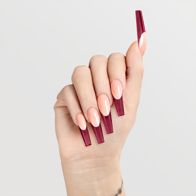 Chaun Legend Cherry Fangs LGG01 jelly gel polish on hands
