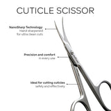 Professional Cuticle Scissor - Pro Line with Hook-tip Curve