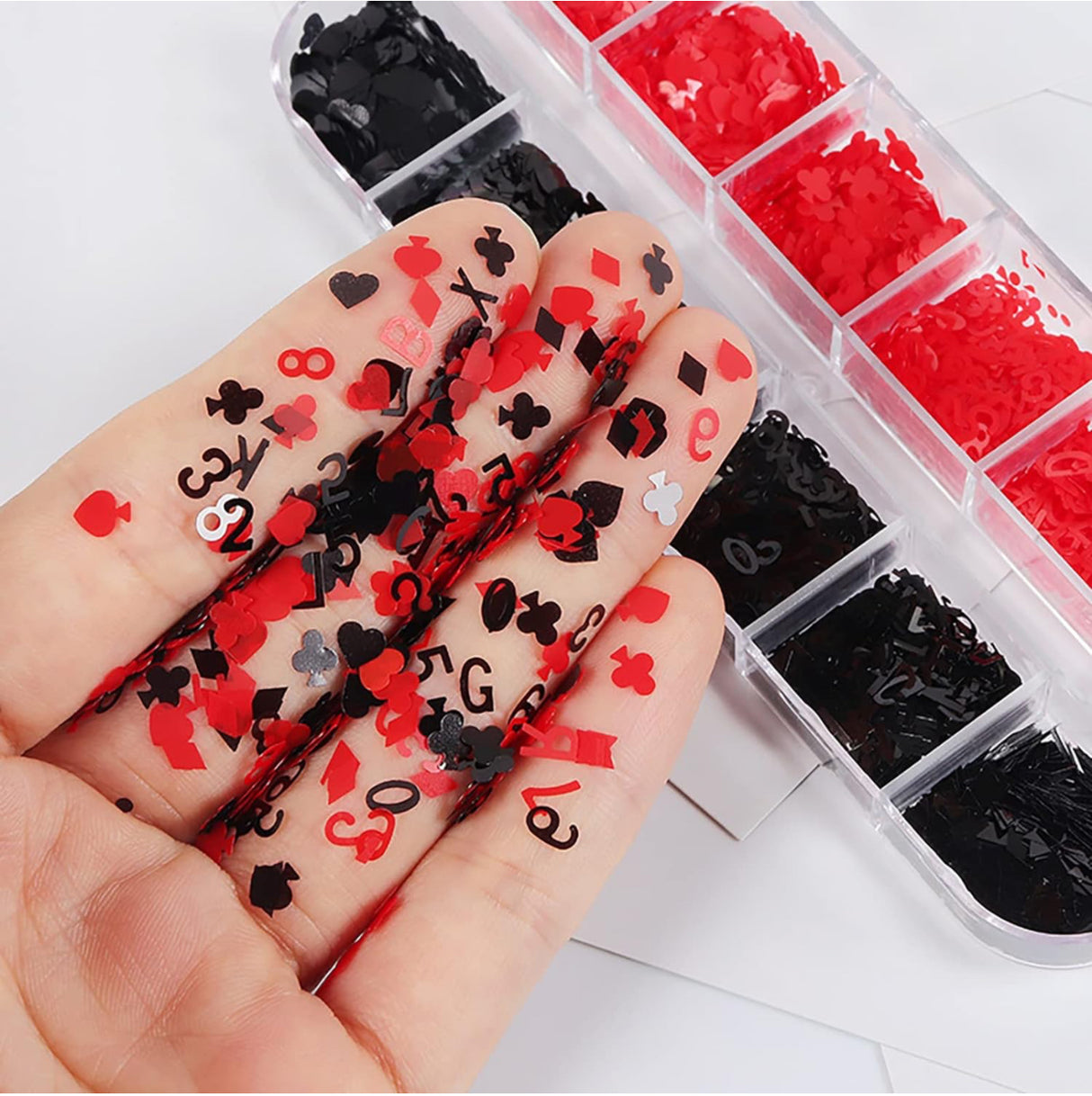 Poker And numbers  Nail Art Sequins-