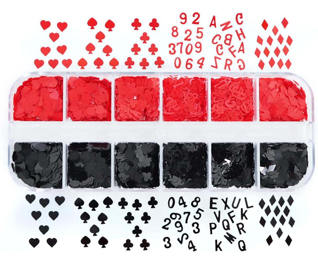 Poker And numbers  Nail Art Sequins-