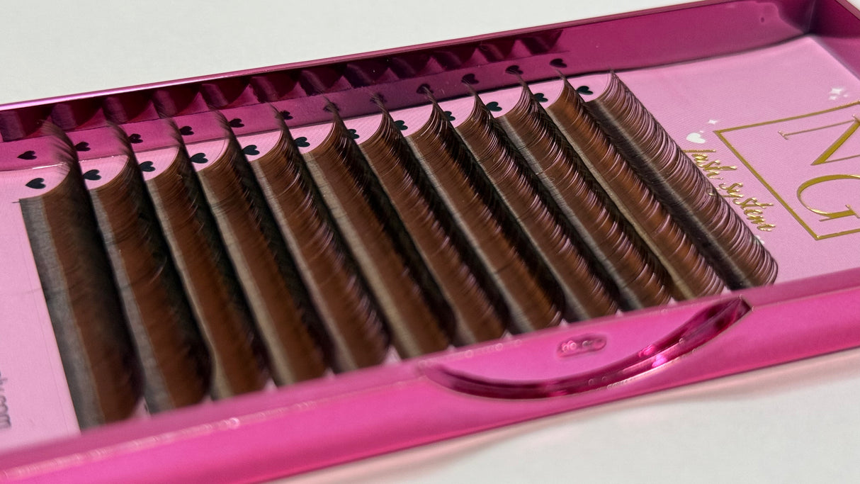 0.05 D Curl - Mix  8mm to 15mm Brown lashes