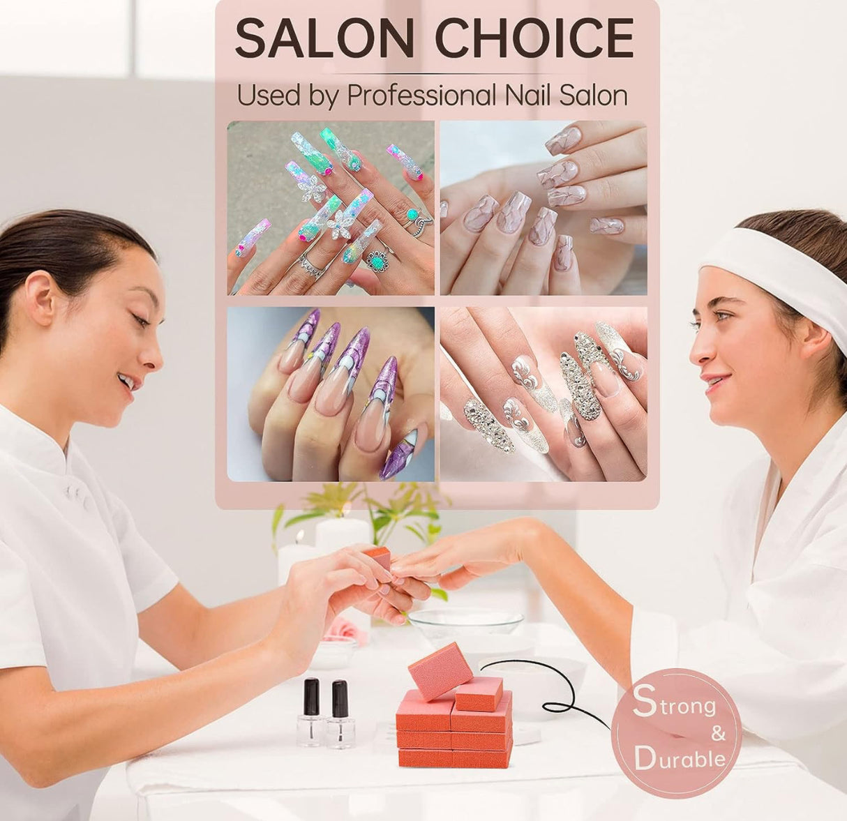 10pc DND Mini Nail Buffer - 80/80 Orange/White JAPAN