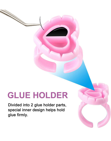 *Glue Ring Heart Shape - 100PC