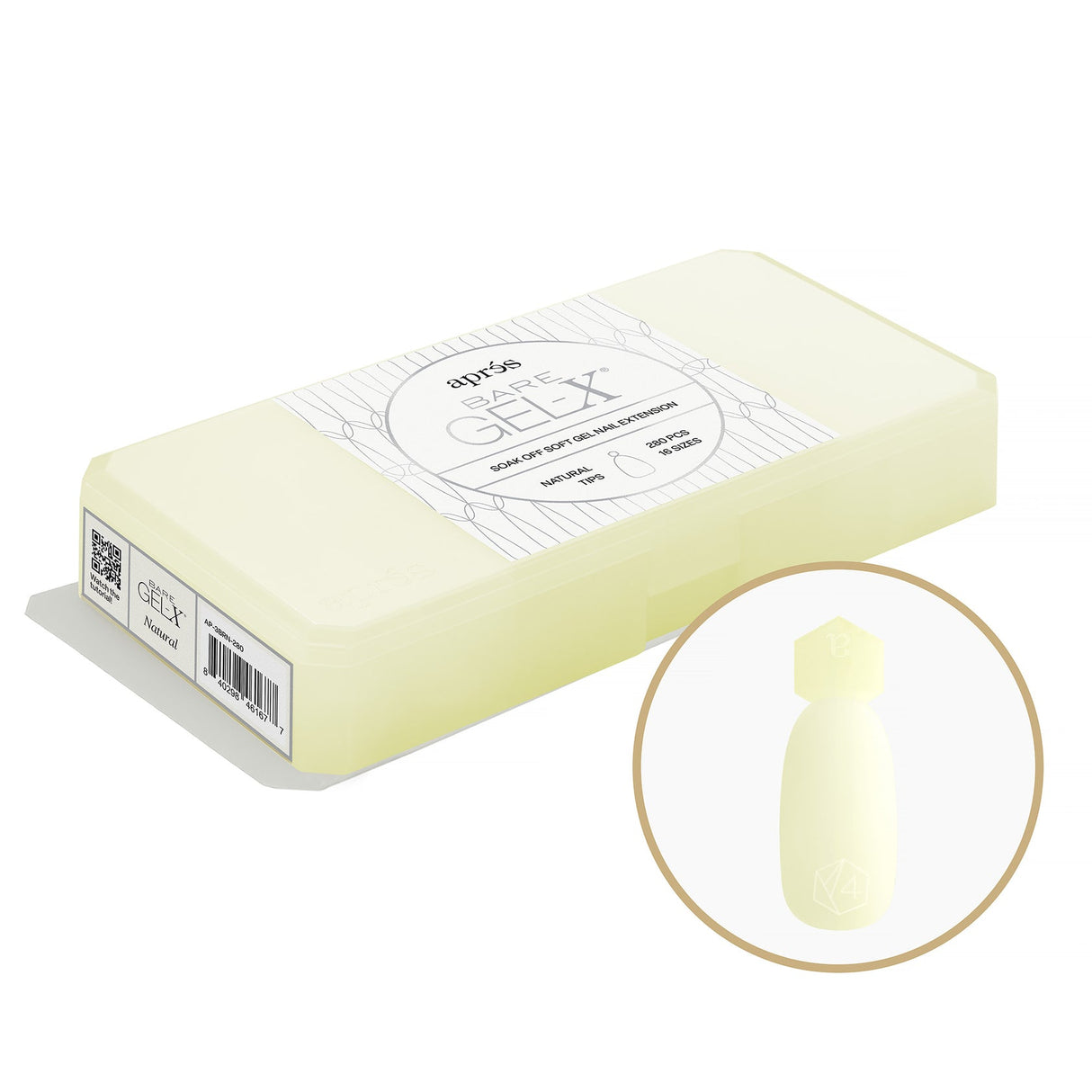 Aprés Bare Gel-X Natural Box of Tips (16 sizes, 280pcs)