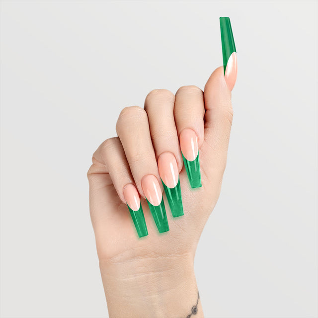 Chaun Legend Green Apple Martini LGG06 jelly gel polish on hands
