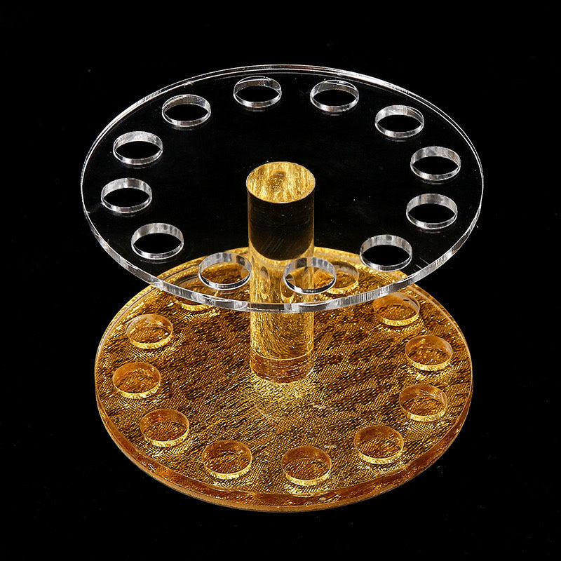 Round Acrylic Brush & Pen Holder - Gold