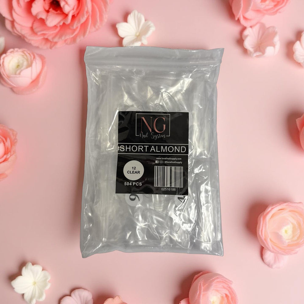 Short Almond Full Cover Nail Tips  Bag 500Pcs