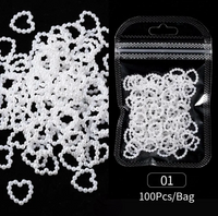 3D  Hearts #1 - Pearls Nail Decoration