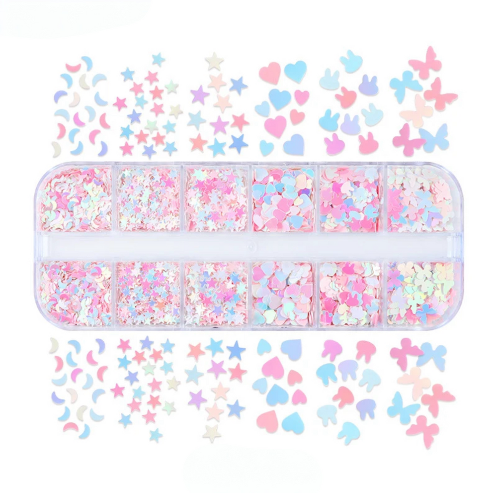 Sequin Mix Pinks Holografic - 12 Styles