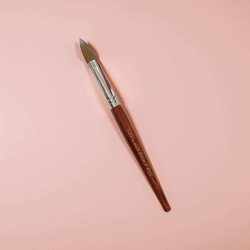 Crimped Brown Brush #22 - 100% Kolinsky