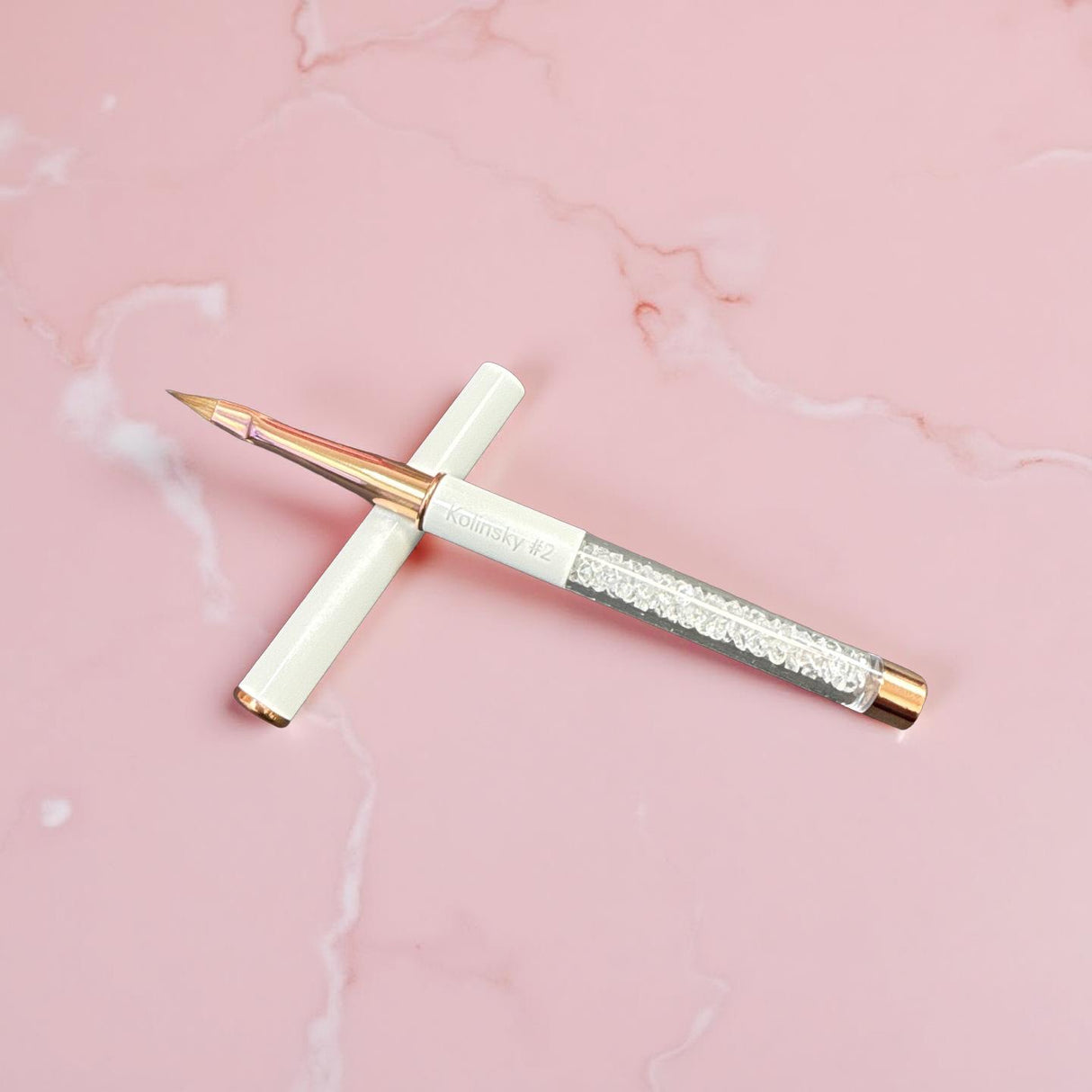 3D Brush #2 - Kolinsky | White Metal Handle