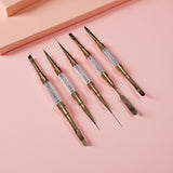 Nail Art Double Brush Set - 5pc | 10 Styles | Butterflies 🦋