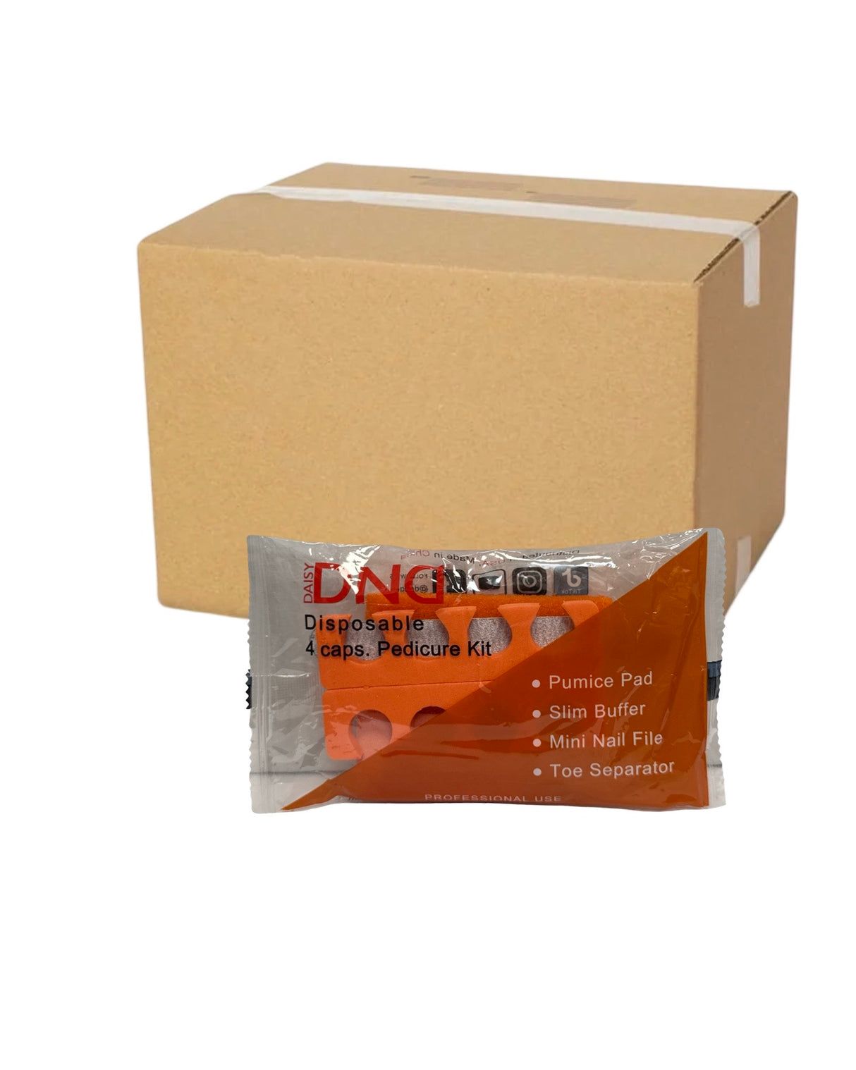 *DND Disposable  Pedicure Kit - 4 pc. (Orange)