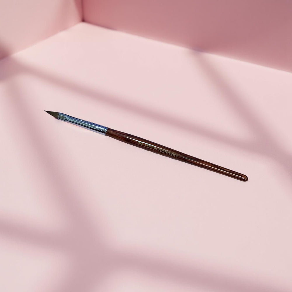 3D Kolinsky Nail Brush #4 - Wood Handle