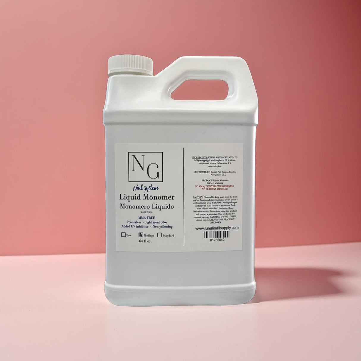 NG Nail System - Medium Dry Monomer 64oz (No MMA)