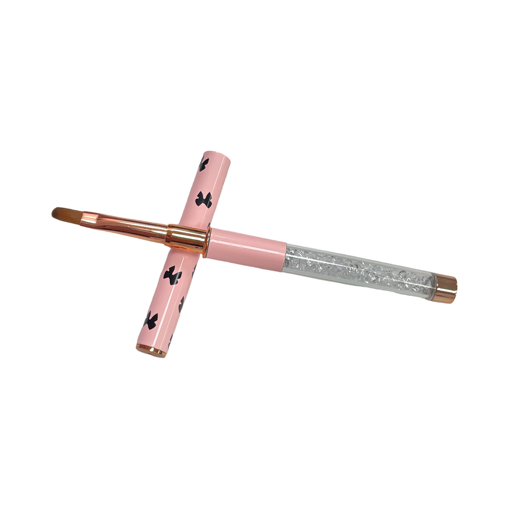 Oval Gel Nail Brush 8.5mm - Rose Pink Bowtie