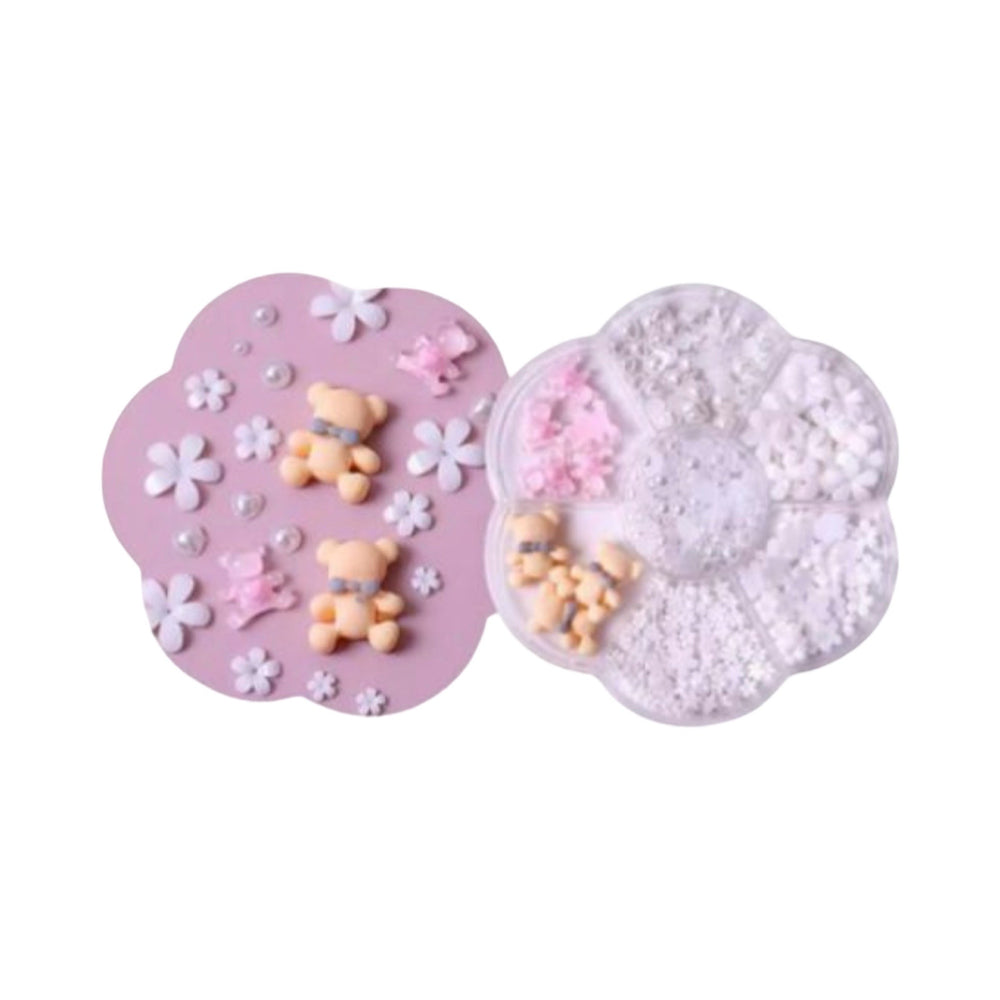 3D Flower & Pearl w\ Bear Charm