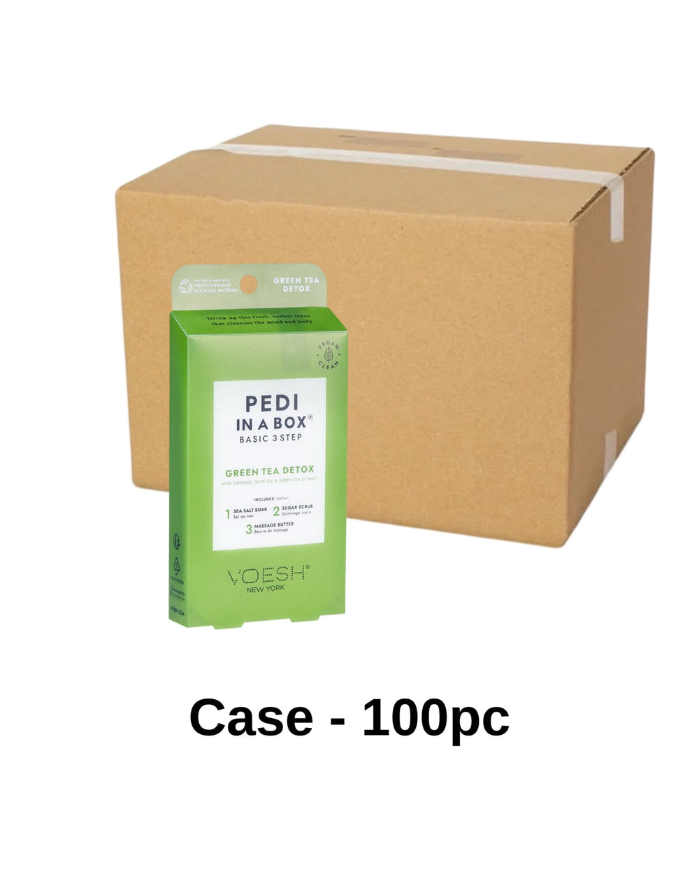 *(Case 100pc) Pedi in a Box Basic 3 Step Green Tea Detox