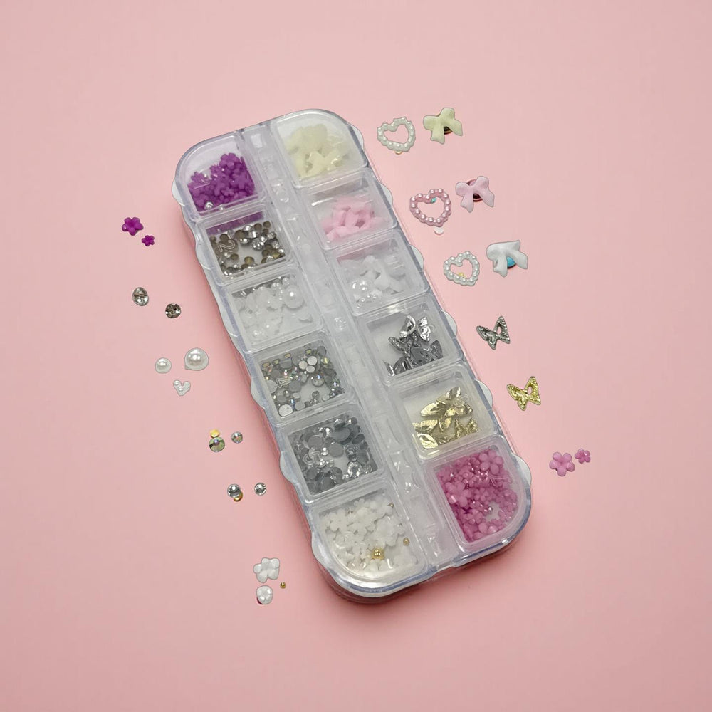 12 Grid Mix Nail Decoration Flower, Butterflies #02