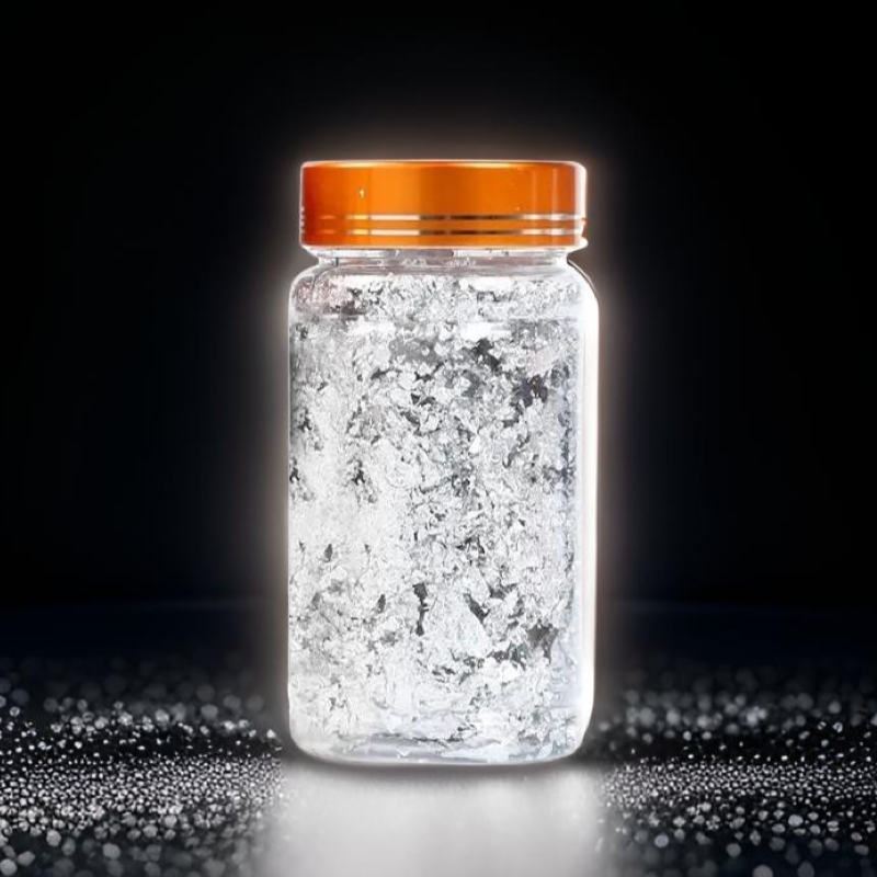 Silver Leaf Flakes,Silver Foil Flakes 5g Bottle
