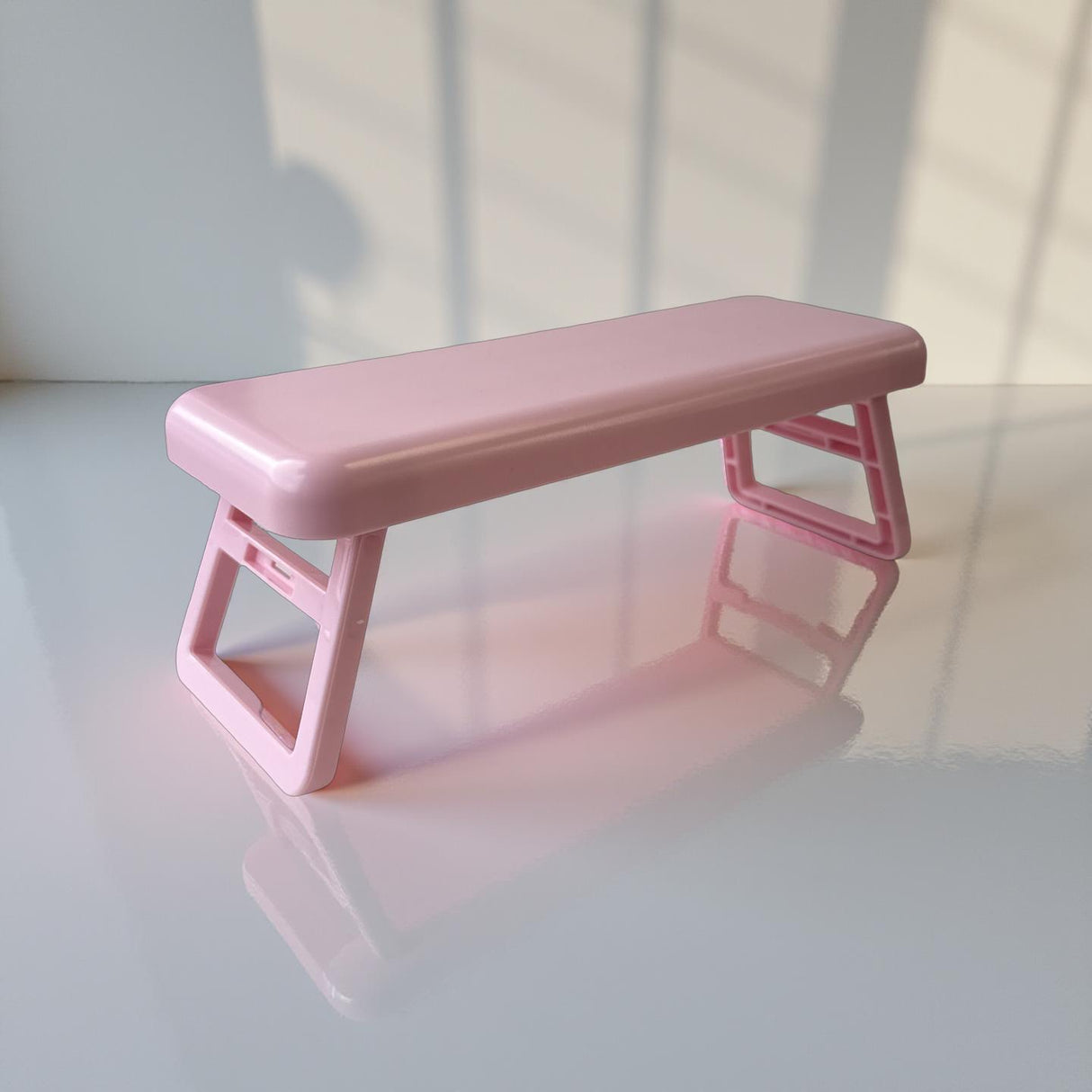Plastic Armrest w/ Folding Legs - Pink
