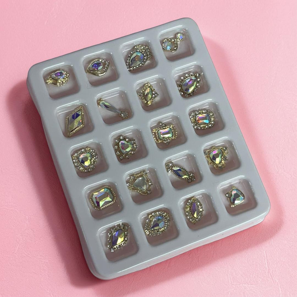 Rhinestone Set AB - 20pc Mix Shapes- 04