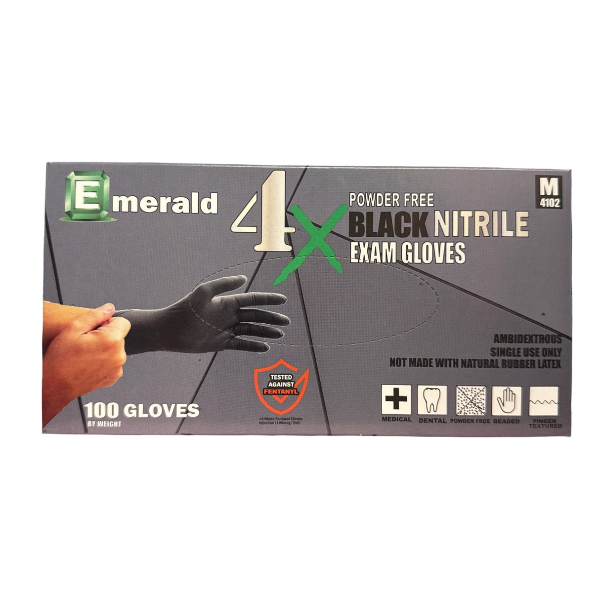 Emerald Black Nitrile  Glove - Medium (100pc)