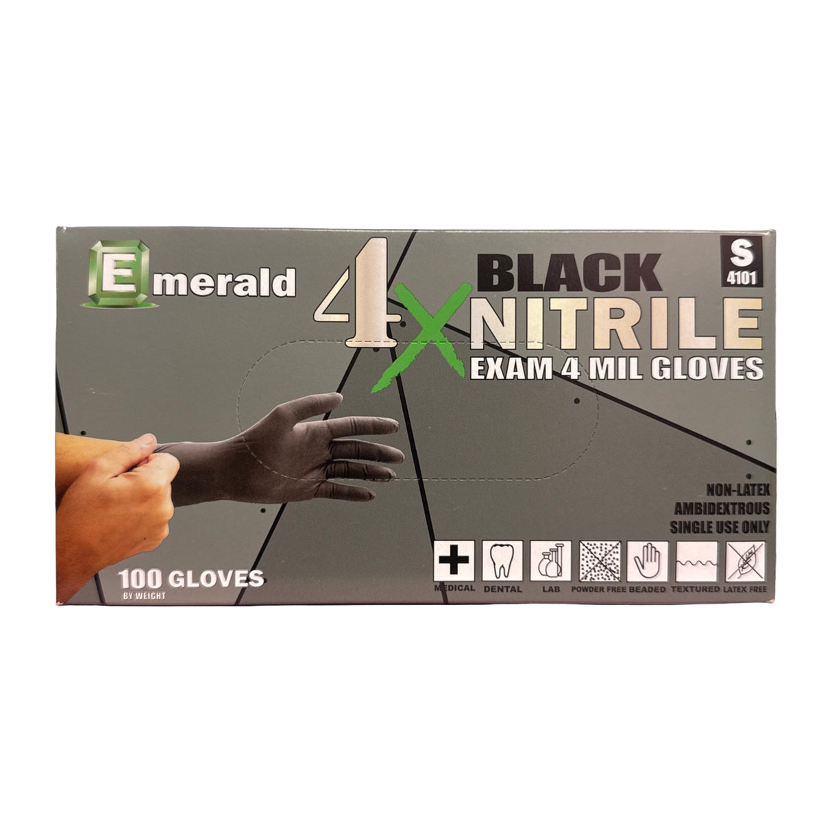Emerald Black Nitrile  Glove - Small (100pc)