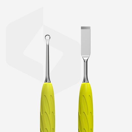 Manicure pusher Gummy with silicone handle UNIQ 11 TYPE 1 (straight flat and loop pusher)
