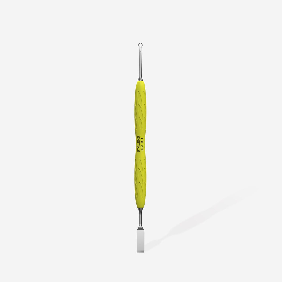 Manicure pusher Gummy with silicone handle UNIQ 11 TYPE 1 (straight flat and loop pusher)