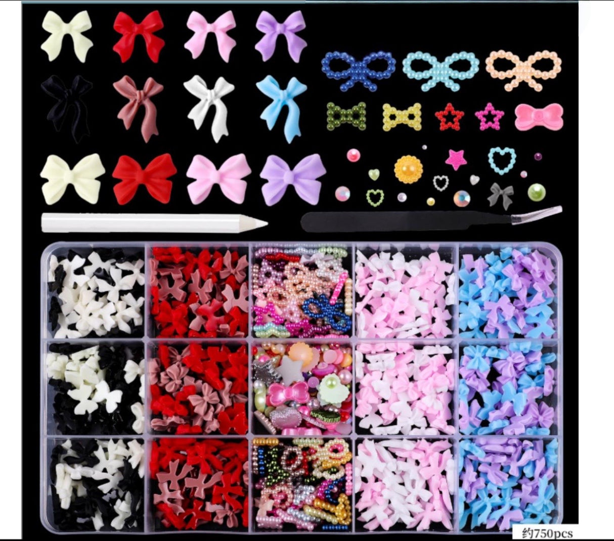 Rhinestone Kit Box #16 - w/ Wax Pen & Tweezer