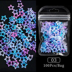 3D Start Mix Colors Pearls - Nail Decoration