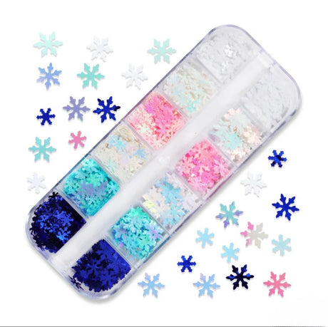 Winter Nail Art Snowflakes Sequins